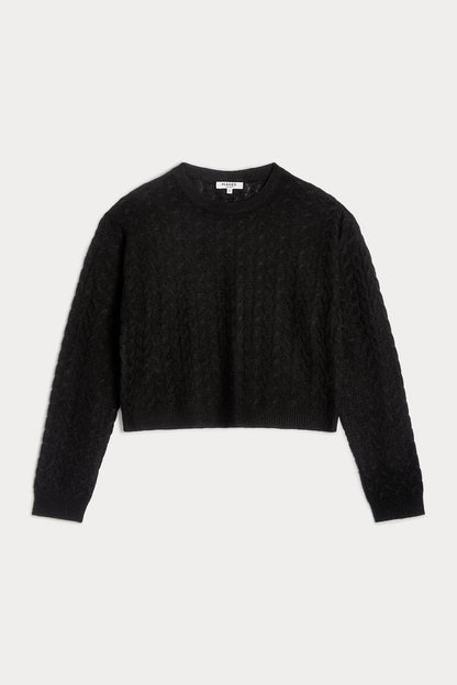 CHRISSY CROPPED CABLE KNIT SWEATER