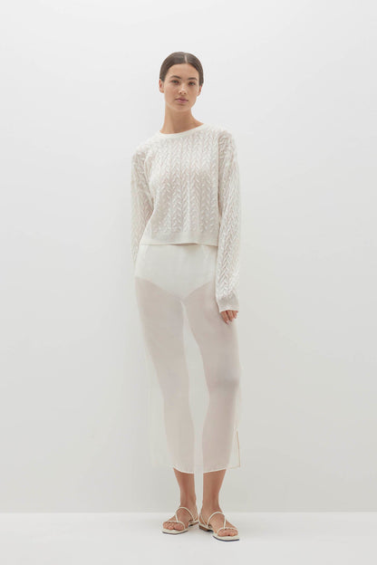CHRISSY CROPPED CABLE KNIT SWEATER