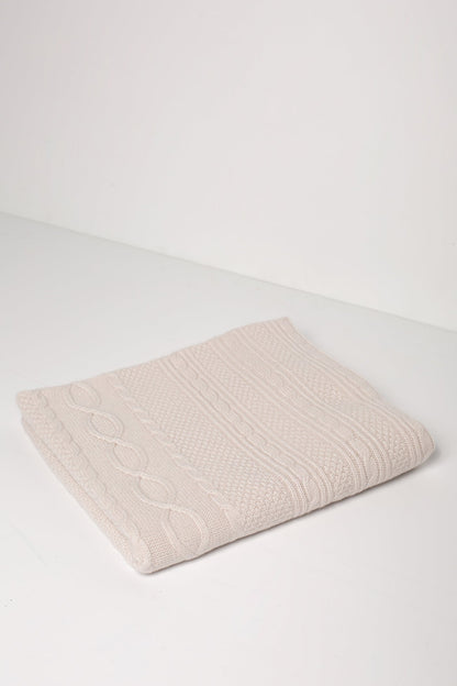 CABLE CASHMERE BABY BLANKET