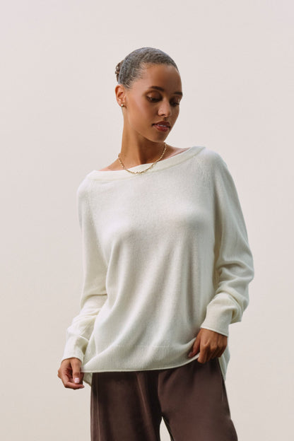 AZALEA CASHMERE OFF THE SHOULDER SWEATER