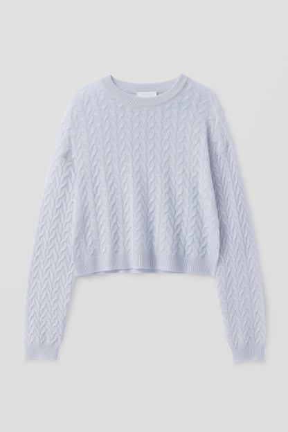 CHRISSY CROPPED CABLE KNIT SWEATER