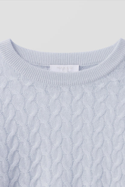 CHRISSY CROPPED CABLE KNIT SWEATER