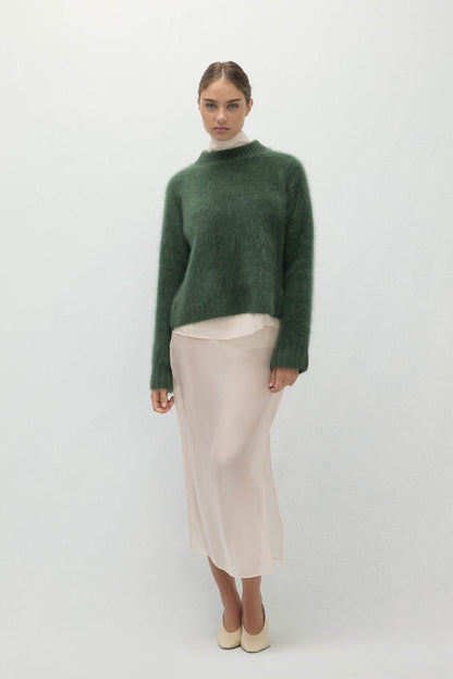 FEDERICA BRUSHED CASHMERE CREWNECK