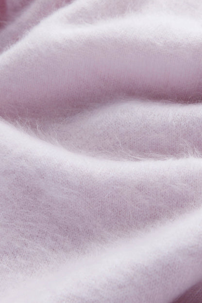 DOVE BRUSHED CASHMERE OFF THE SHOULDER SWEATER