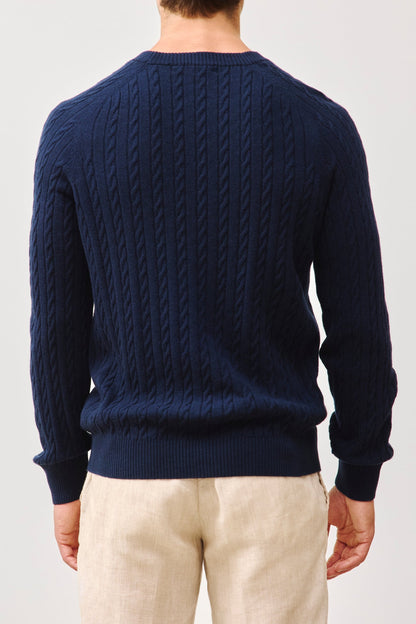 BRADFORD CASHMERE CABLE KNIT CREWNECK