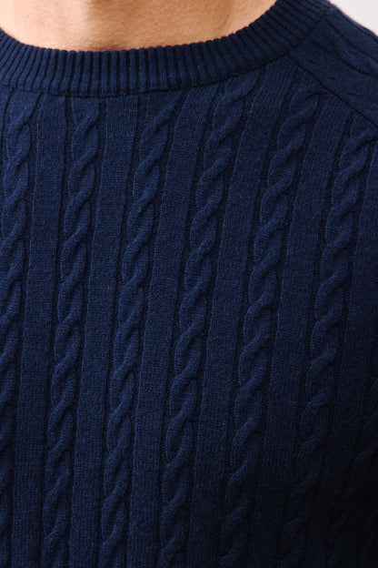 BRADFORD CASHMERE CABLE KNIT CREWNECK