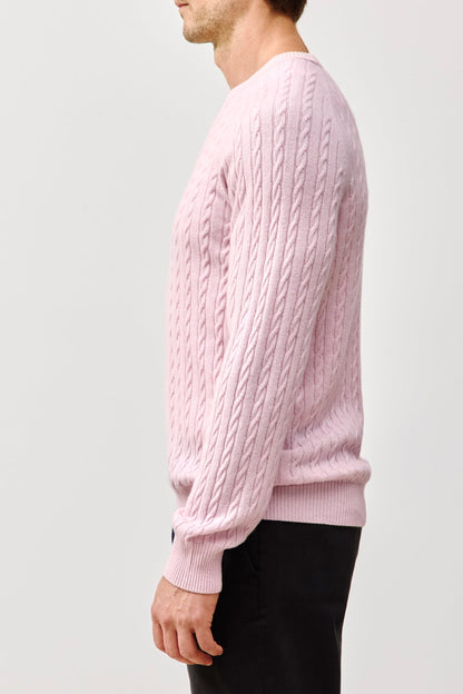 BRADFORD CASHMERE CABLE KNIT CREWNECK