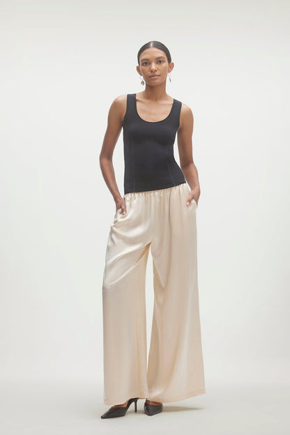 EVAN SILK WIDE LEG PANT | 33" INSEAM